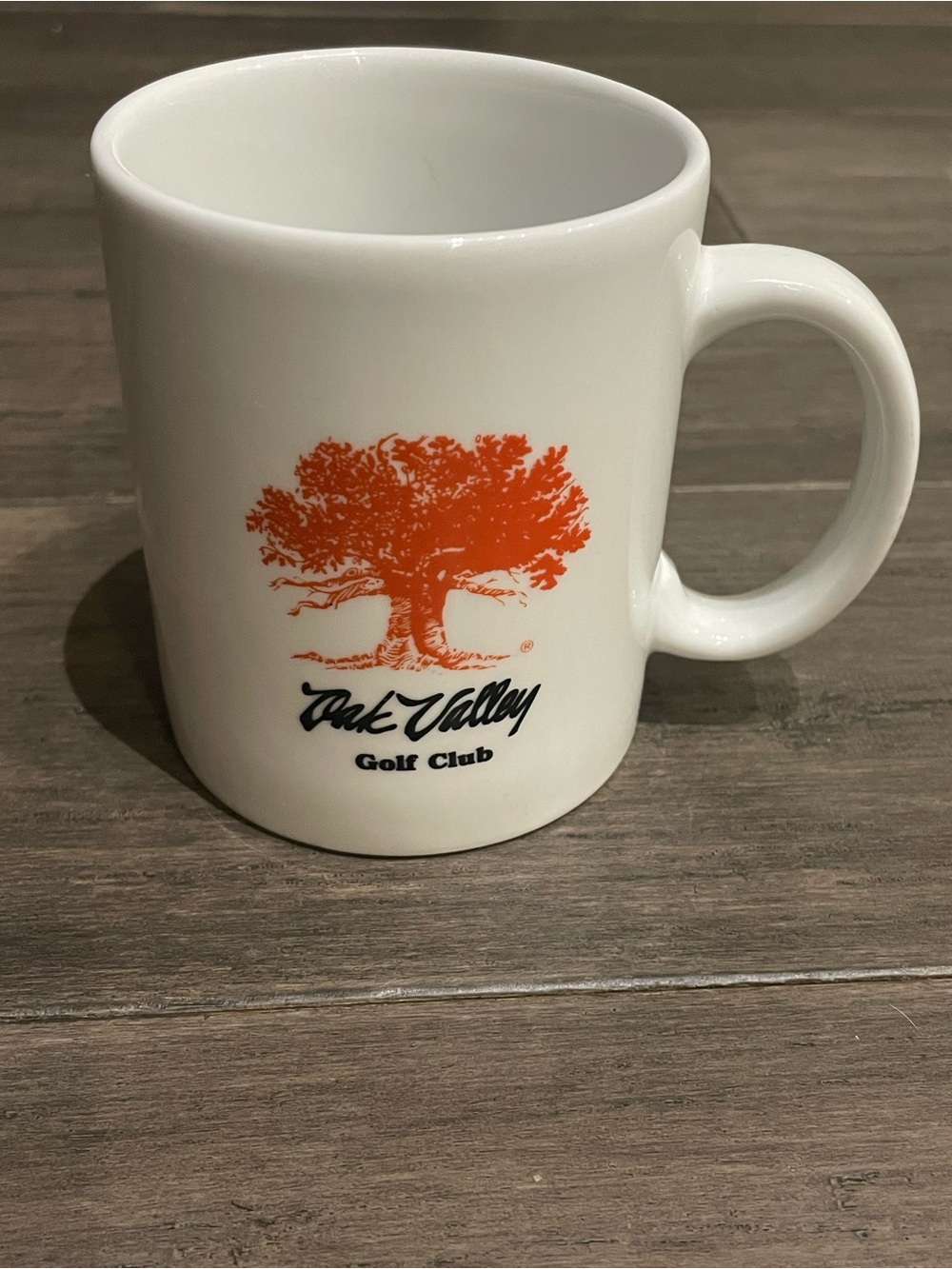 Oak Valley Golf Club Coffee Mug White Orange Tree Logo Country Club Golf